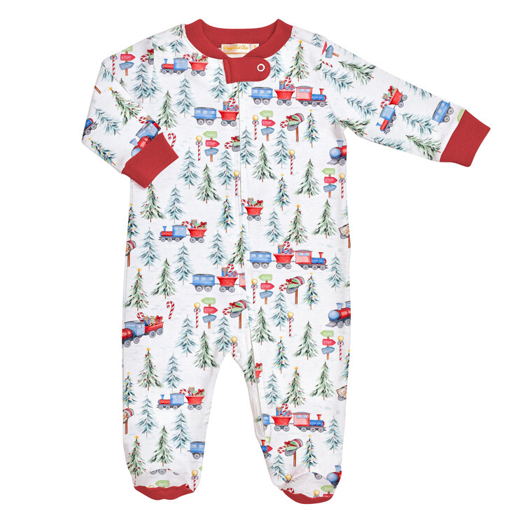 Baby Club Chic Polar Express Zipper Footie