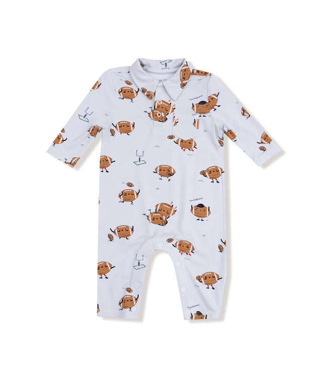 Footballs Playing Football Polo Romper