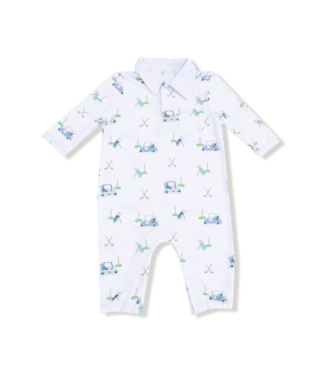Blue Baby Golf Carts Romper