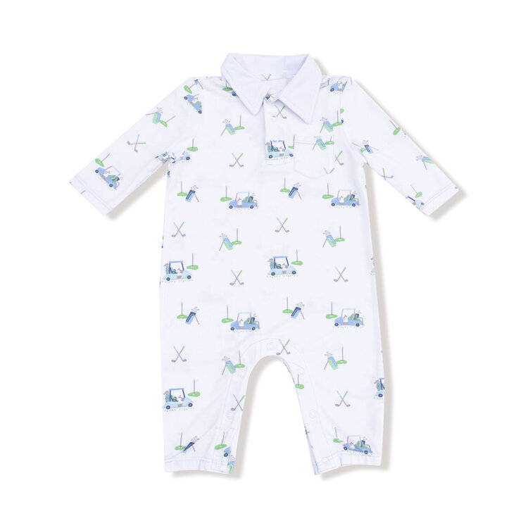 Angel Dear Blue Baby Golf Carts Romper