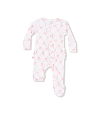 Angel Dear Ribbon Bow Trellis Ruffle Zipper Footie