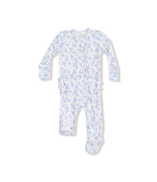 Angel Dear Romi Floral Zipper Ruffle Back Footie
