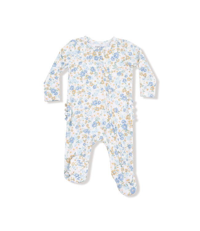 Sweet Rose Calico Zipper Footie