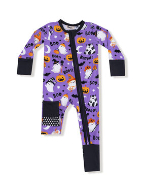 Angel Dear Costumed Ghosts - Glow in the Dark - Purple Zipper Romper