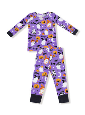 Angel Dear Costumed Ghosts - Glow in the Dark Purple LS Loungewear Set