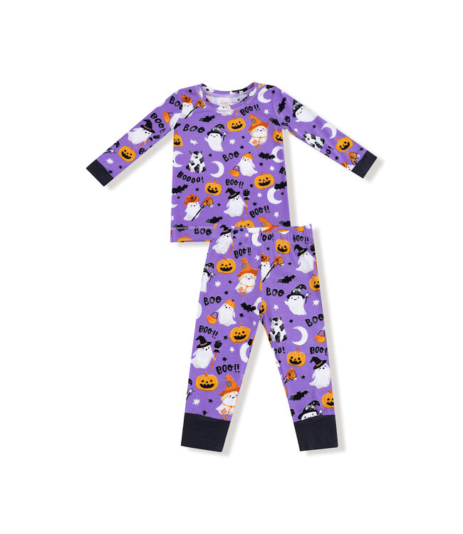 Costumed Ghosts - Glow in the Dark Purple LS Loungewear Set