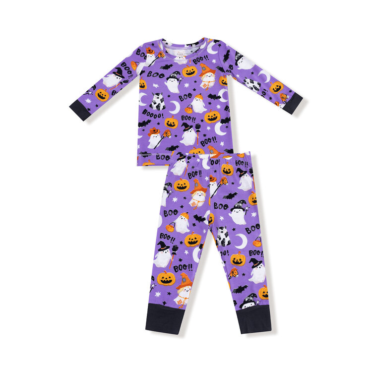 Angel Dear Costumed Ghosts - Glow in the Dark Purple LS Loungewear Set