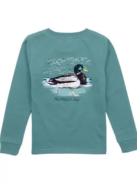 Properly Tied Swimming Mallard LS Shirt - Marine Green