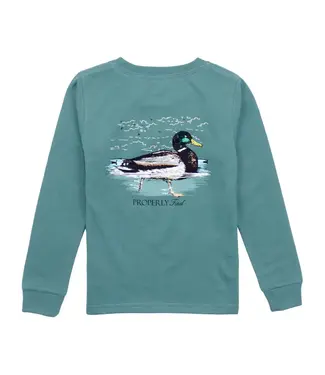 Properly Tied Swimming Mallard LS Shirt - Marine Green