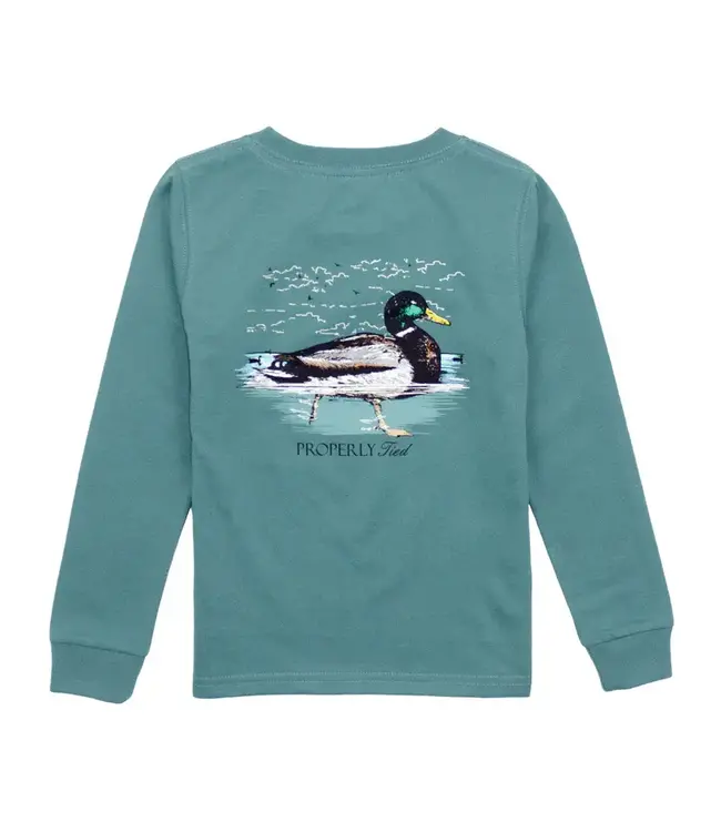 Swimming Mallard LS Shirt - Marine Green
