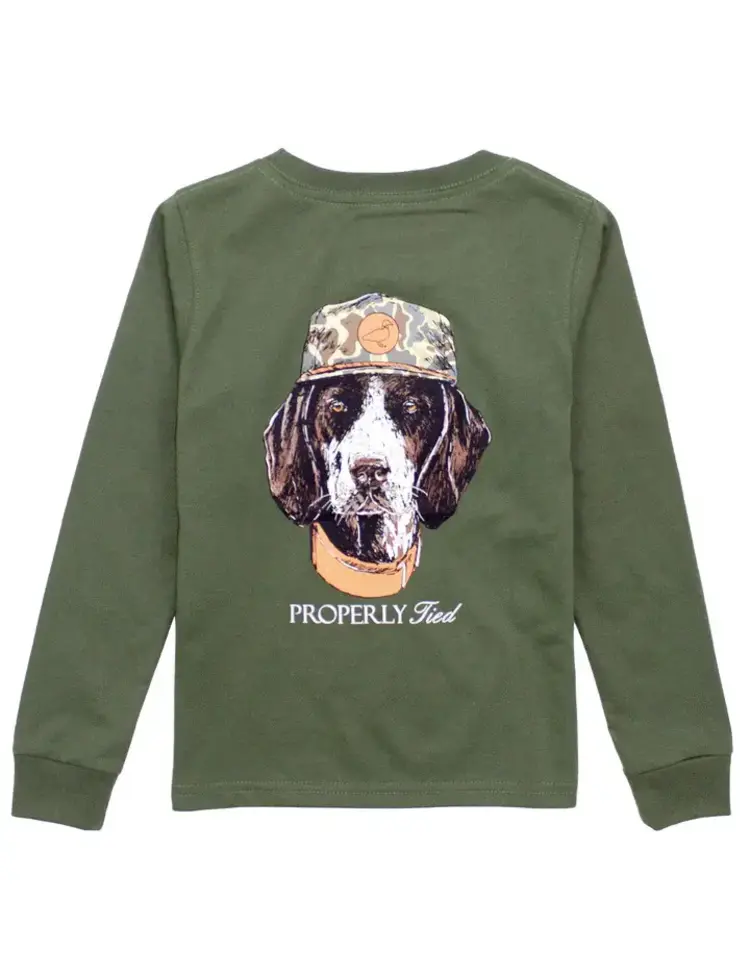 Properly Tied Man's Best Friend LS Shirt - Olive