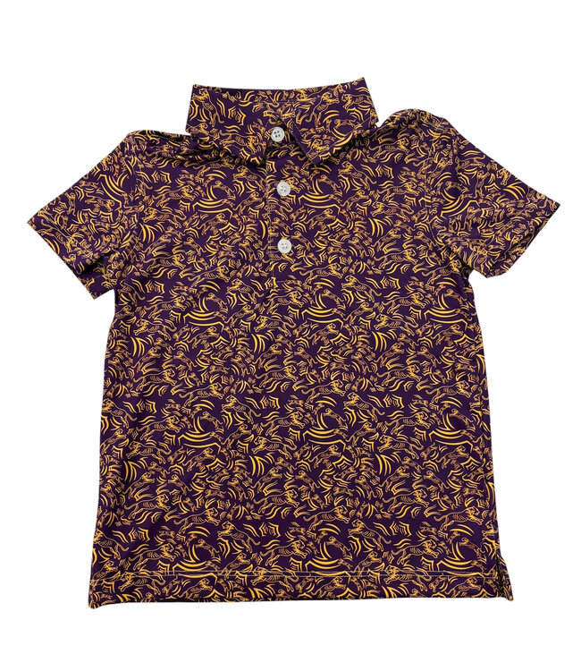 Purple & Gold Tiger Polo