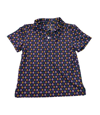 Meripex Mardi Gras Fleur de Lis Polo