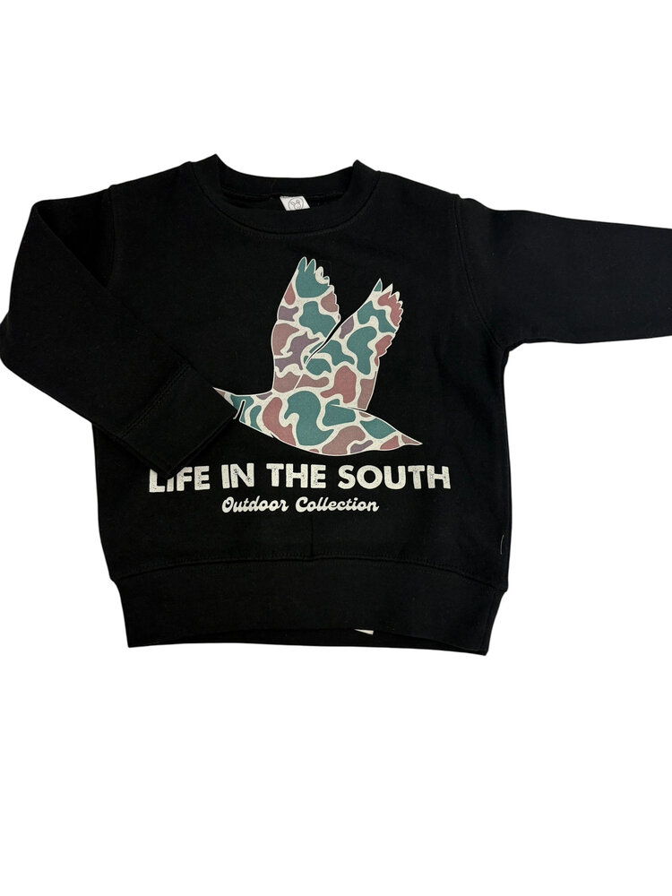 Life in the South Black Camo Duck Sweatshirt