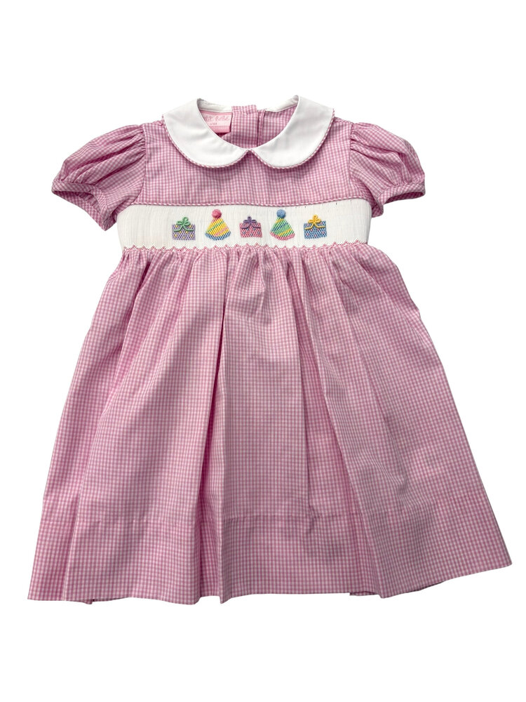 Petit Bebe Birthday Girl's Pink Gingham Dress