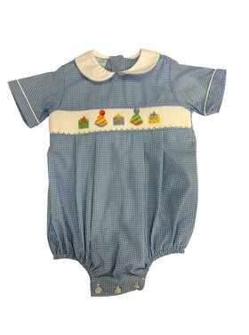 Petit Bebe Birthday Boy Gingham Bubble