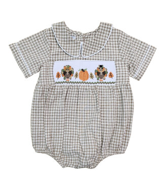 Sweet Dreams Turkey Smocked Boy Bubble