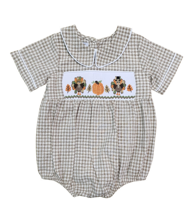 Turkey Smocked Boy Bubble