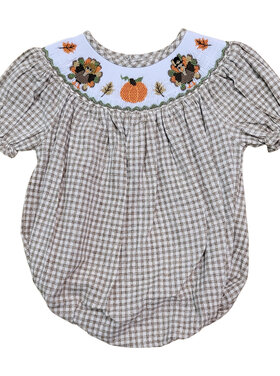 Sweet Dreams Turkey Smocked Girl Bubble
