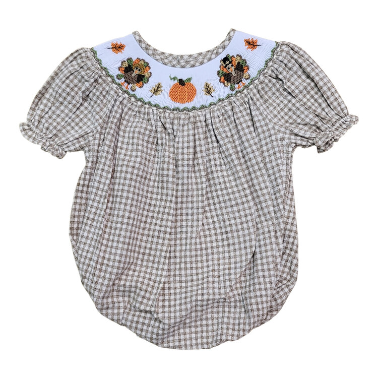 Sweet Dreams Turkey Smocked Girl Bubble