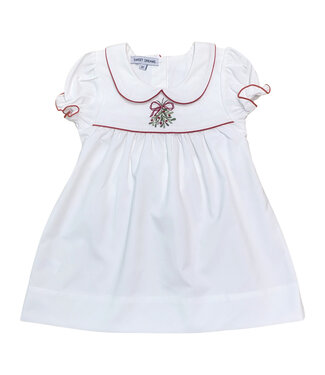 Sweet Dreams Mistletoe Embroidered White Dress