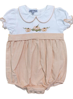 Sweet Dreams Pumpkin Embroidered Girl Bubble