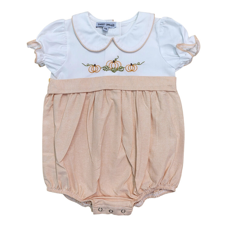 Sweet Dreams Pumpkin Embroidered Girl Bubble