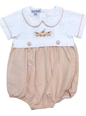 Sweet Dreams Pumpkin Embroidered Boy Bubble