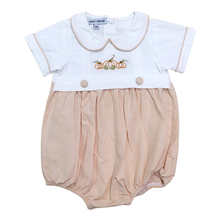 Sweet Dreams Pumpkin Embroidered Boy Bubble