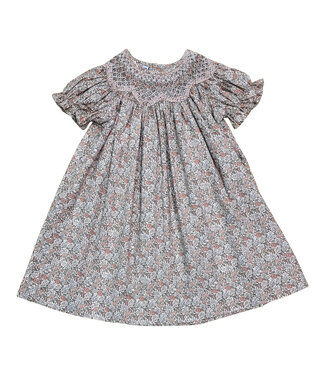 Sweet Dreams Sabrina Peachy Pink Floral Smocked Dress