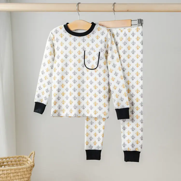 Nola Tawk Black & Gold Fleur de Lis Pajama