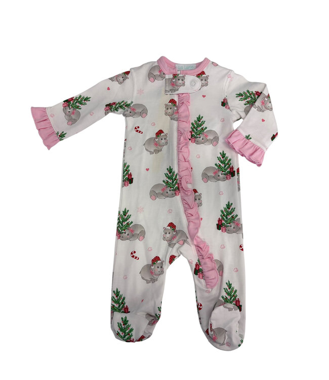 Christmas Hippo Girl Footie