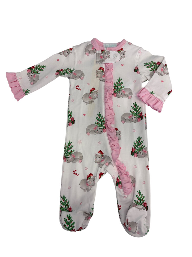 LuLu BeBe Christmas Hippo Girl Footie