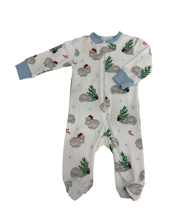 Christmas Hippo Boy Footie