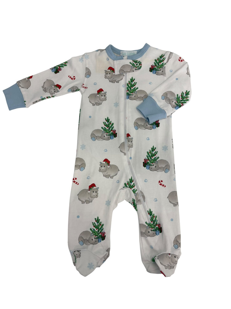 LuLu BeBe Christmas Hippo Boy Footie