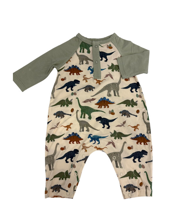 Washy Dinos LS Raglan Henley Romper