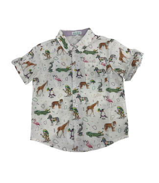 Nola Tawk Zoo Krewe SS Collared Shirt