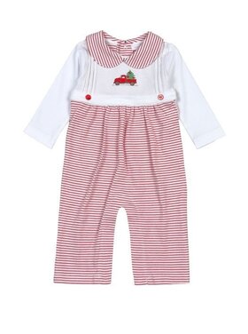 Baby Loren Red Christmas Truck Romper