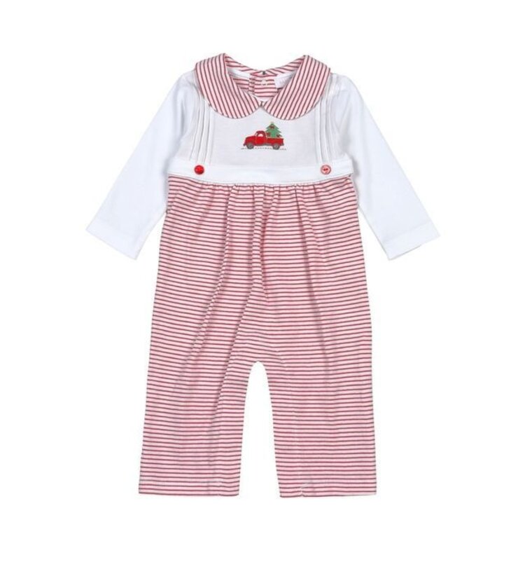 Baby Loren Red Christmas Truck Romper