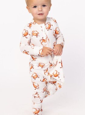 Southern Slumber Orange Crab Zipper Bamboo Sleeper