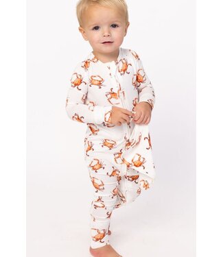 Southern Slumber Orange Crab Zipper Bamboo Sleeper