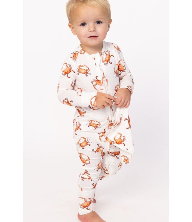 Orange Crab Zipper Bamboo Sleeper