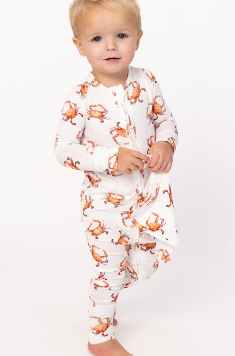 Southern Slumber Orange Crab Zipper Bamboo Sleeper