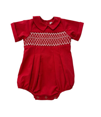 Sweet Dreams Joseph Red Smocked Boy Bubble