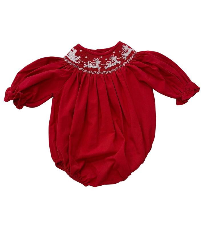 Sweet Dreams Santa Sleigh Smocked Red Bubble