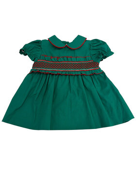 Baby Blessings Classic Green Christmas Claire Dress