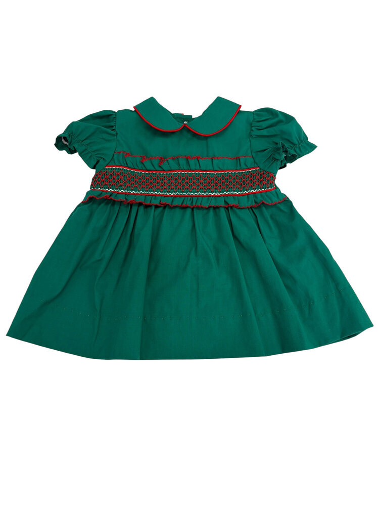 Baby Blessings Classic Green Christmas Claire Dress