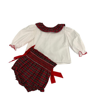 Baby Blessings Red Christmas Plaid Sarah Set
