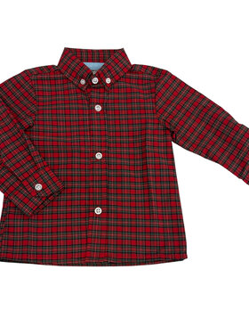 Charming Little One Christmas Tartan Leo Oxford Shirt