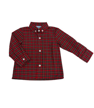Charming Little One Christmas Tartan Leo Oxford Shirt